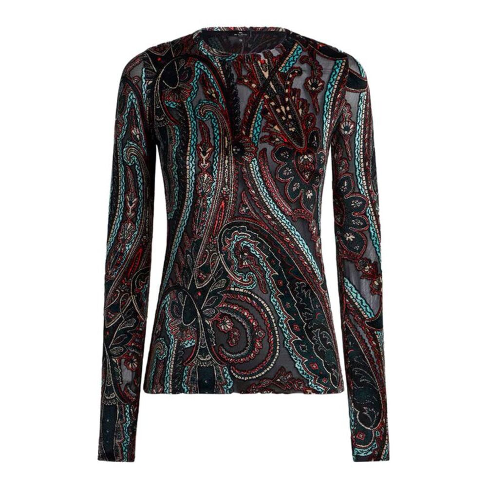 Etro Women Jacquard Chenille Sweater With Paisley Pattern